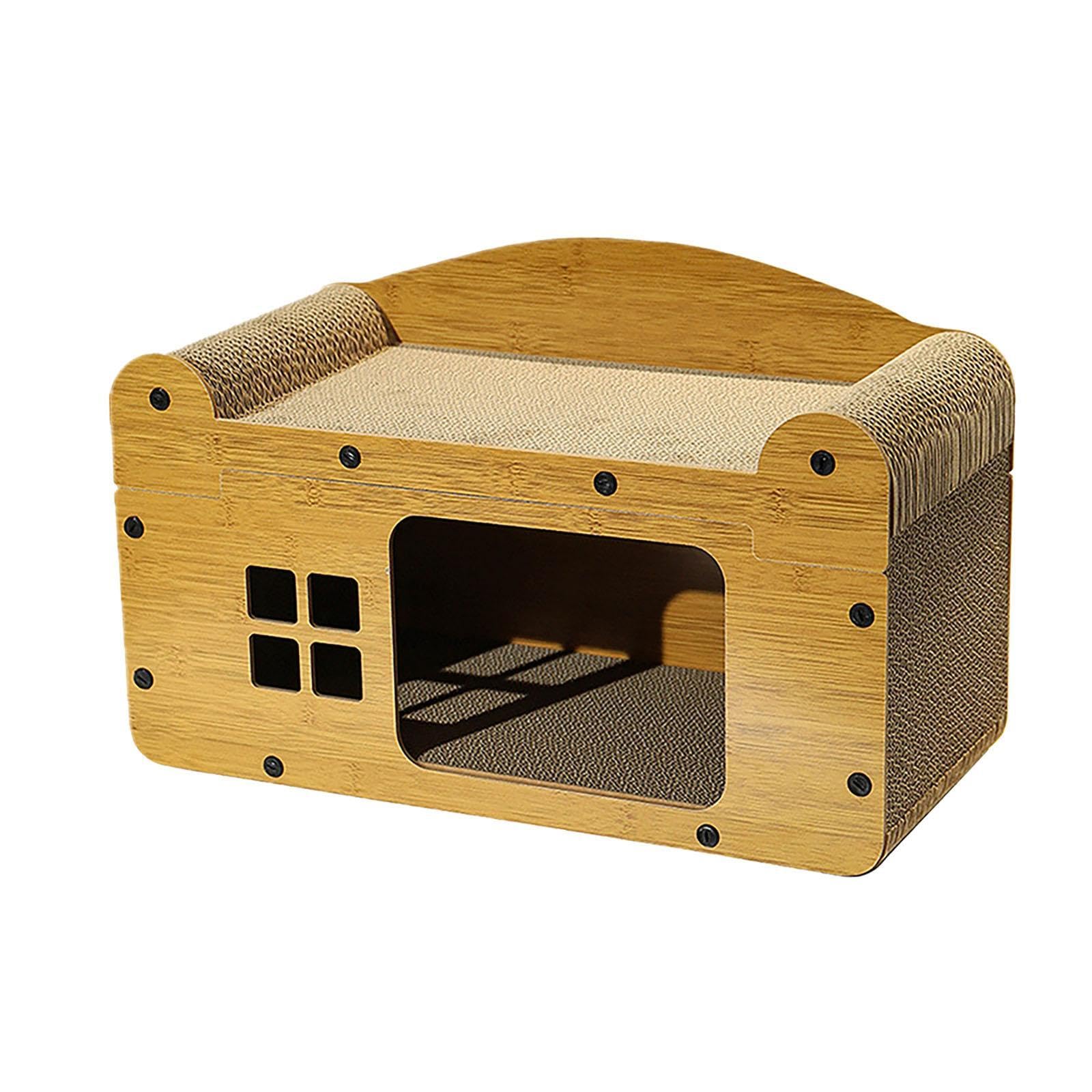 F Fityle Tiragraffi per Gatti in Cartone Ondulato Giocattolo 2 in 1 Tiragraffi a Scomparsa Casa da Gioco per Piccoli Animali Gattino Decorazioni per la casa, m
