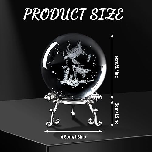 Miniatura 6 de MAIBAOTA Regalos 3D de tortuga marina para mujeres, figuras de tortugas marinas, bola de cristal grabada con láser, esfera de vidrio grabada con