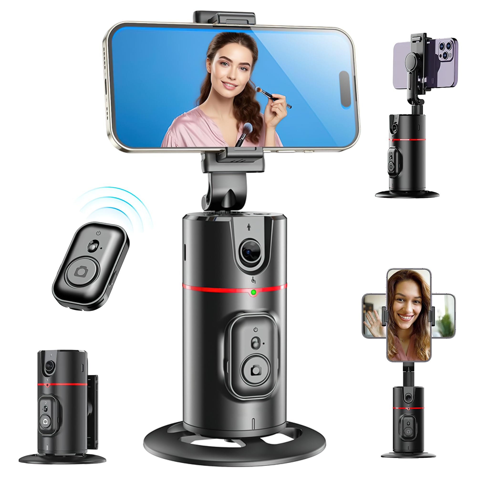 WISKA Auto Face Tracking Tripod, No App, 360° Rotation Face Body Phone Camera Stand Gesture Control, Smart Shooting Holder with Rechargeable Battery for Vlogging, Streaming, Video Recording (B0CSF34339) Amazon Price History, Amazon Price Tracker