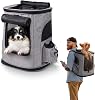 Mobiclinic®, Backpack for Pets, Foldable, Portable Pet Carrier Bag, Accessory Pockets, Top Opening, Multiple Accesses, Double Handle, Adjustable, 30 x 25 x 40 cm, Thor, Cat and Dog Carrier, Washable