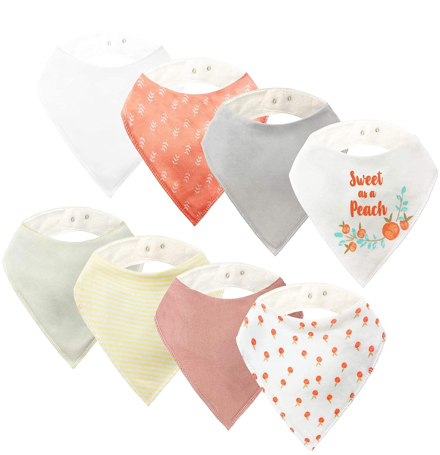 MODERN BABY 8 Pack Bandana Bibs for Girls Drooler Baby Bibs Soft Absorbent