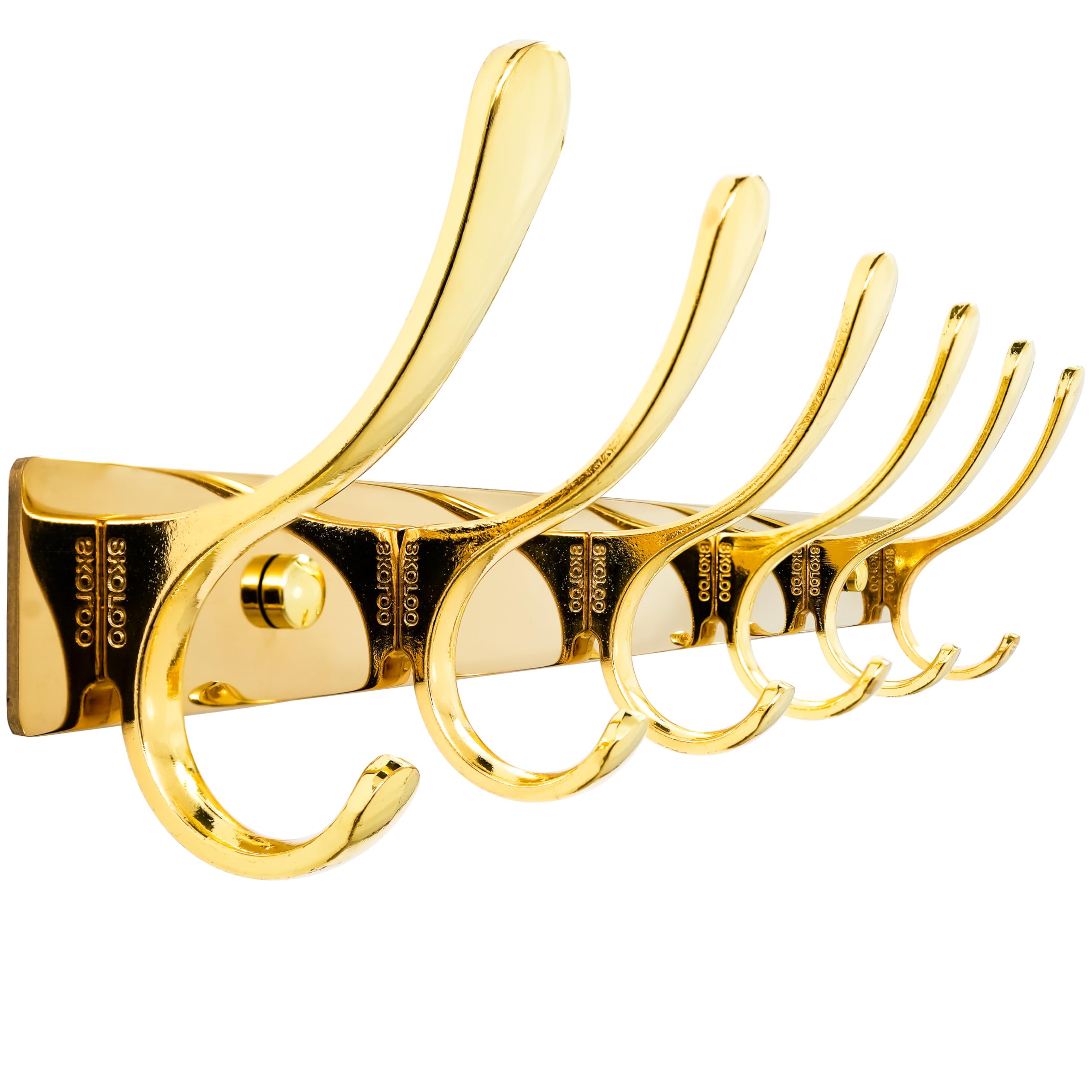 SKOLOO Coat Rack Wall Mounted, 6 Hooks, Heavy Duty, Stainless Steel, Metal Wall Coat Hanger