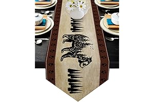 LooPoP Vintage Woodsy Cabin Table Runner