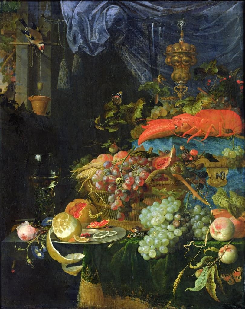 Lienzo de bodegón de Abraham Mignon, cuadro decorativo de 60x90cm para pared de dormitorio 5