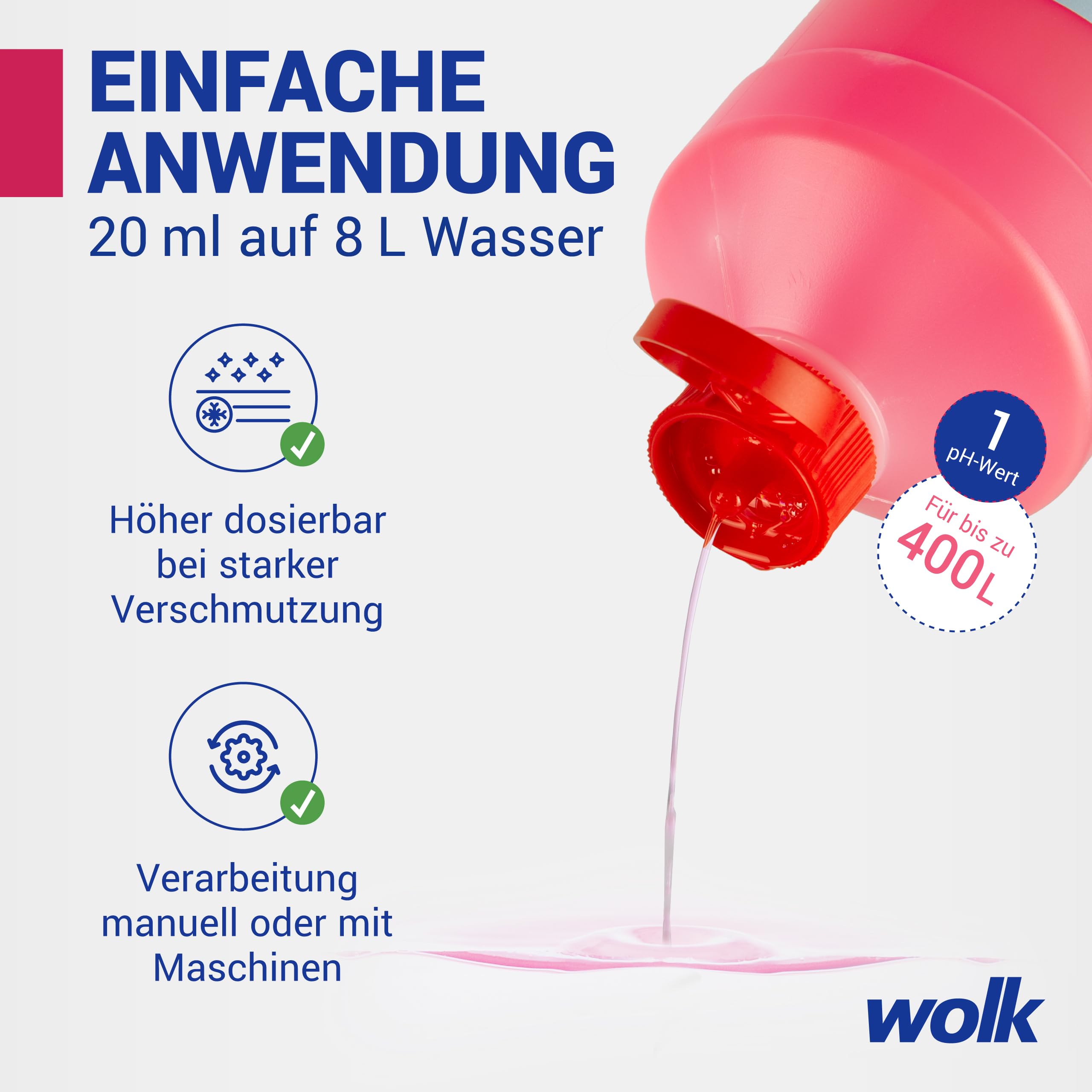 wolk 10x 1 L Sanitärreiniger Profi Extra Stark - Bad & WC Reiniger | Kalkentferner extra stark gegen Urinstein - Duschreiniger, Kalklöser & Fliesenreiniger Bad für Dusche & Toilette