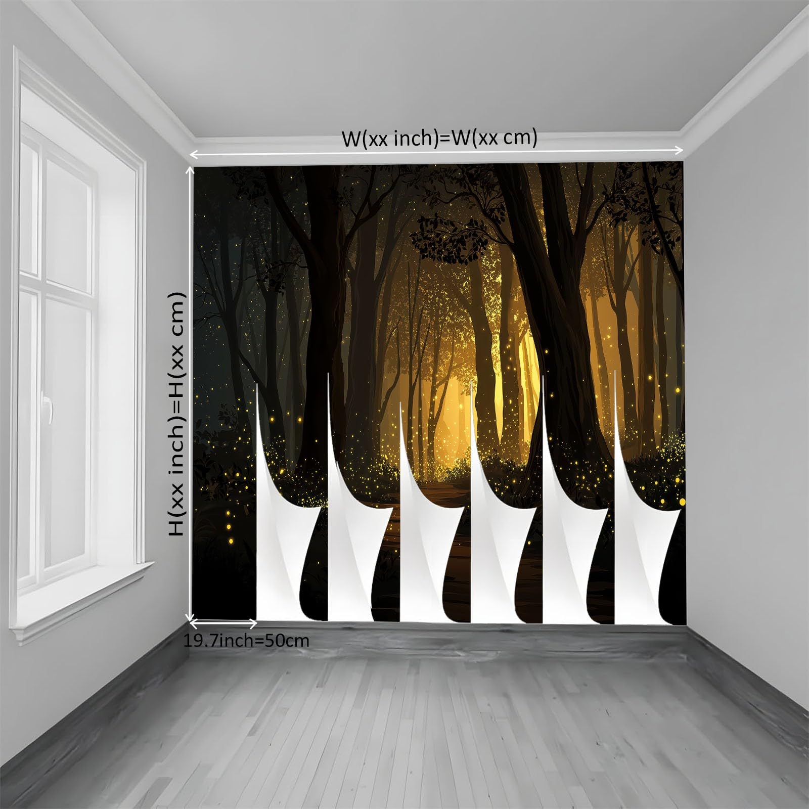 Papel Pintado Mural Dibujos Animados Bosque Luciérnagas 250An x 175Al cm, Decoración de Pared Fotográfica Anime para Salón Dormitorio Oficina Habitación Infantil - Poster Mural Fácil de Instalar