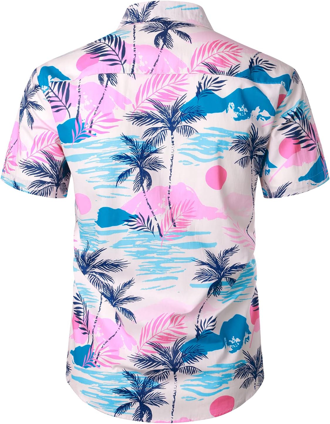 JOGAL Men's Flower Casual Short Sleeve Aloha Hawaiian Shirt - Image 4