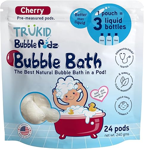 Miniatura 10 de TruKid Bubble Podz - Baño de burbujas para bebés y niños, bomba de baño refrescante suave para pieles sensibles, pH balance 7 para sensibilidad