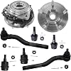 Detroit Axle - 8pc Front Wheel Bearing Hubs Kit for Jeep 2011-2017 Wrangler 2018 Wrangler JK, 2 Wheel Bearing Hubs Assembly 2 Outer Tie Rods 4 Upper Lower Ball Joints Replacement