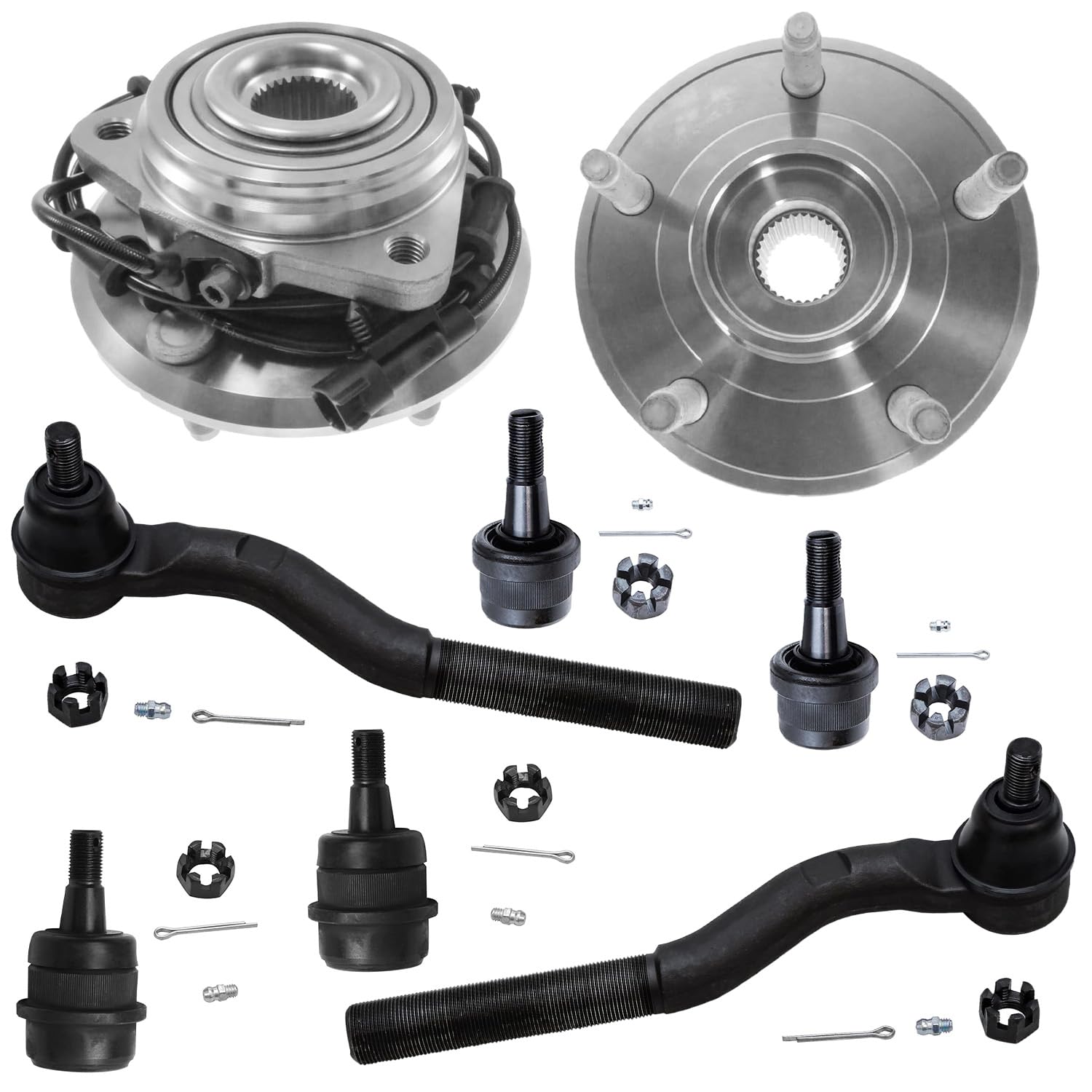 Detroit Axle - 8pc Front Wheel Bearing Hubs Kit for Jeep 2011-2017 Wrangler