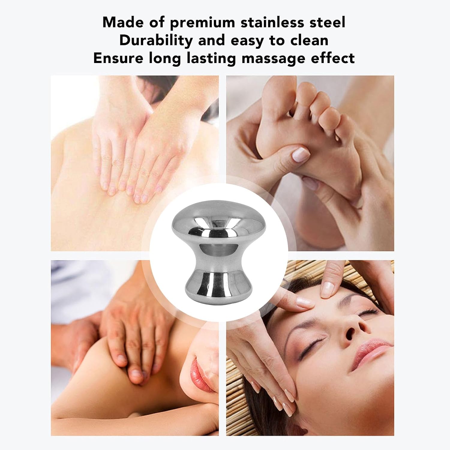 Mushroom Gua Sha Facial Tool, Stainless Steel Face Massage Rollers Stones for Face & Body, Scraping Massage Tool for Facial Spa Relaxing Meditation Face Eyes Skin Caring