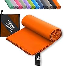HiiPeak Microfibre Towel Compact Camping small gym towel hand Towel - Quick Dry Lightweight Absorbent Sports Gym Swimming Hiking Drying Towel for Men,Women(Orange-1pack, 50cm x 30cm)