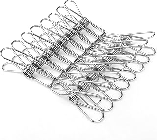 Layameis 40 Pack Clothes Pins, Chip Clips, Super Strong Spring Clips , Metal Clothespins, Clothesline Pins, Durable Stainl...