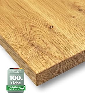 holz4home® Tischplatte Echtholz Eiche I 140 x 80 x 4 cm LxBxH I Esstisch-Platte Schreibtischplatte I Massivholz ohne Baumkante
