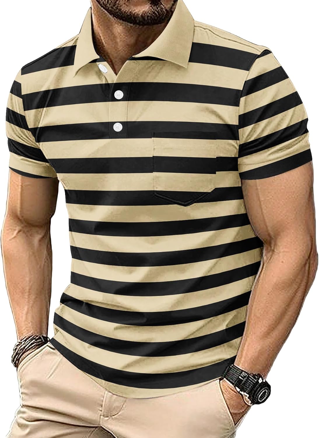 6 Pack Mens Polo Shirt Short Sleeve Sports Golf Tennis T-Shirt Moisture-Wicking Summer Shirts for Work Casual Athletic - Image 3