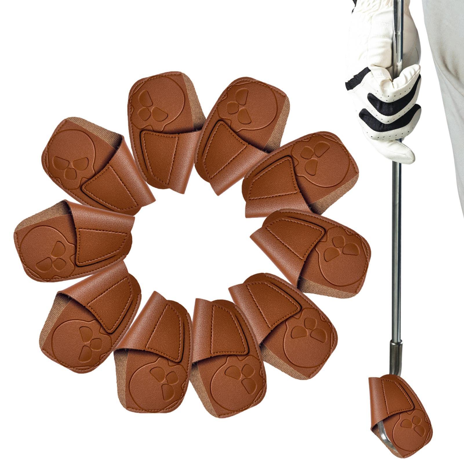 Couvre-fers golf en cuir PU épais | Protection vintage de qualité supérieure pour clubs standard