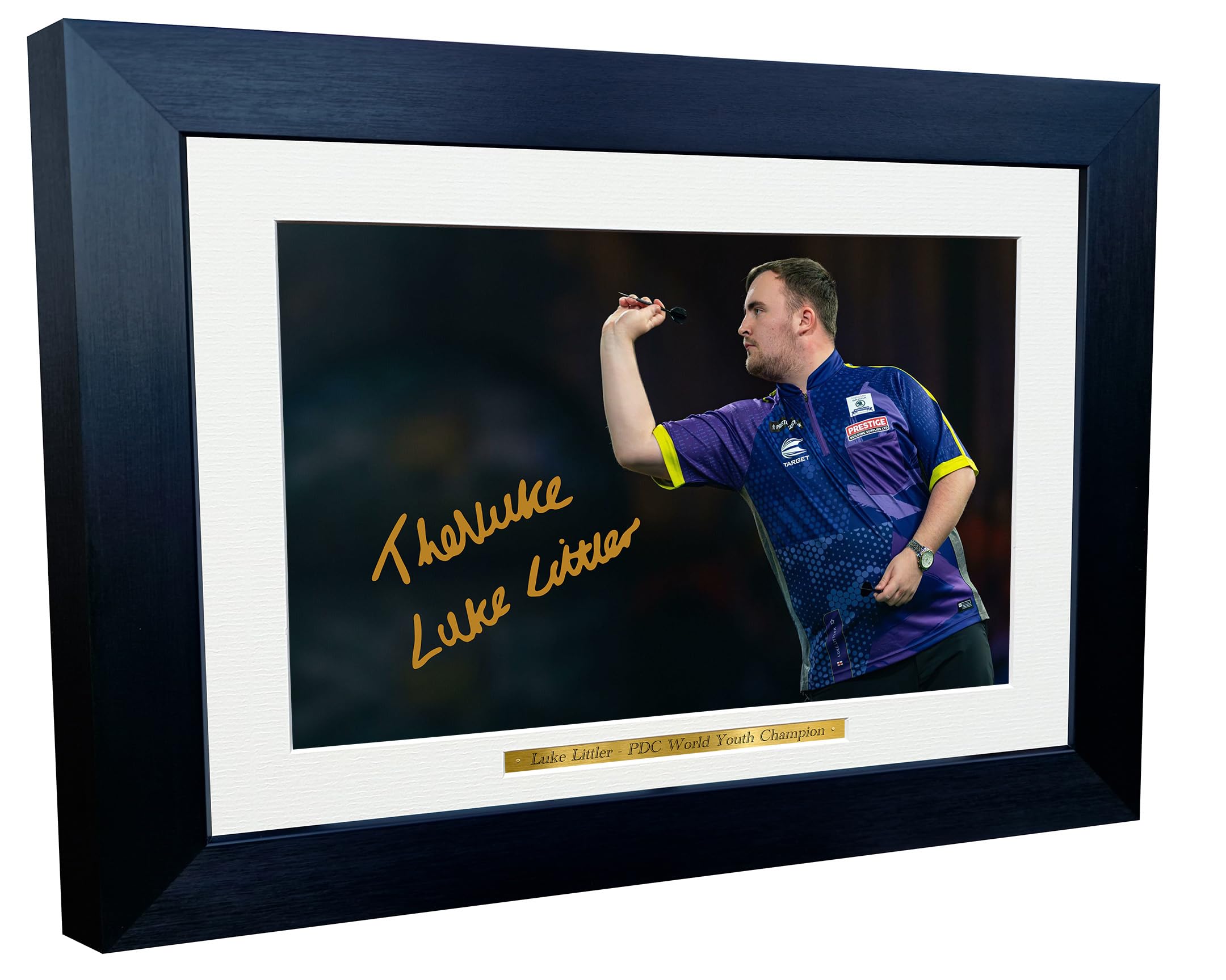 Kitbags & Lockers 12x8 A4 Signed Luke The Nuke Littler Darts PDC WDF Autographed Autograph Signed Photograph Photo Picture Frame Poster Gift Aiming