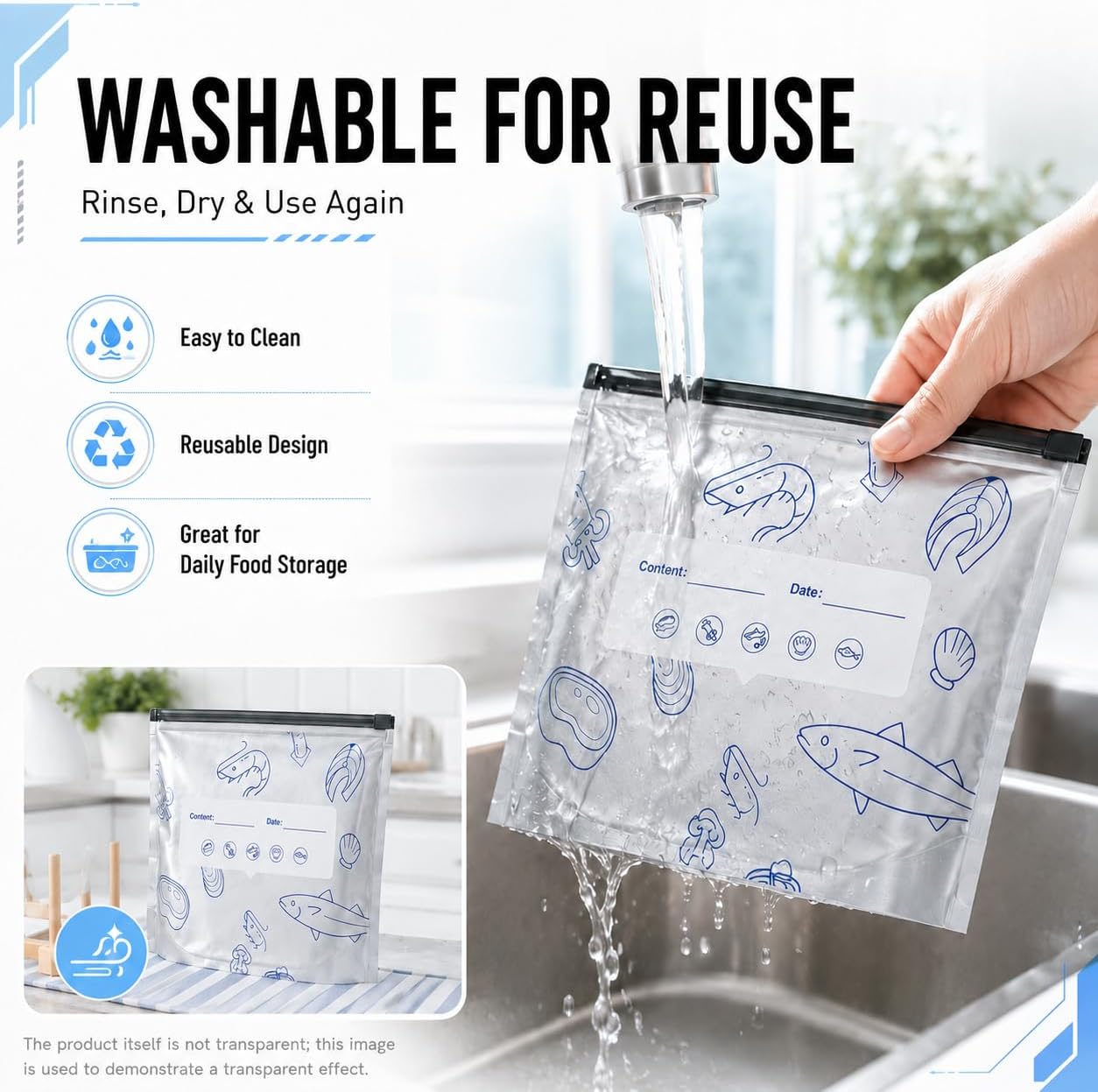 Reusable Aluminum Foil Sealable Storage Bags, Stand Up Foil Sealable Bags image 5