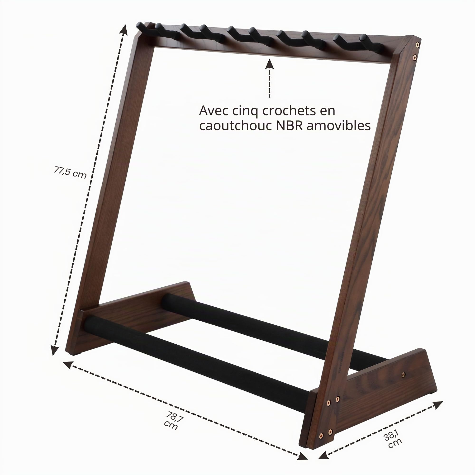 Nefelibata Support de guitare multifonction 5 supports en bois pour guitares et étuis, guitares électriques, guitares acoustiques, basses, violoncelles – Frêne allemand