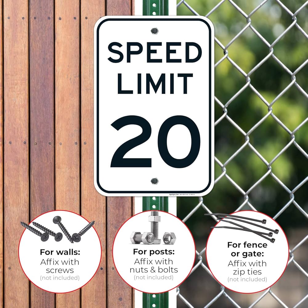 USA SPEED LIMIT20看板 Speed Limit 20 MPH Sign, 12x18 Inches, Rust Free .063