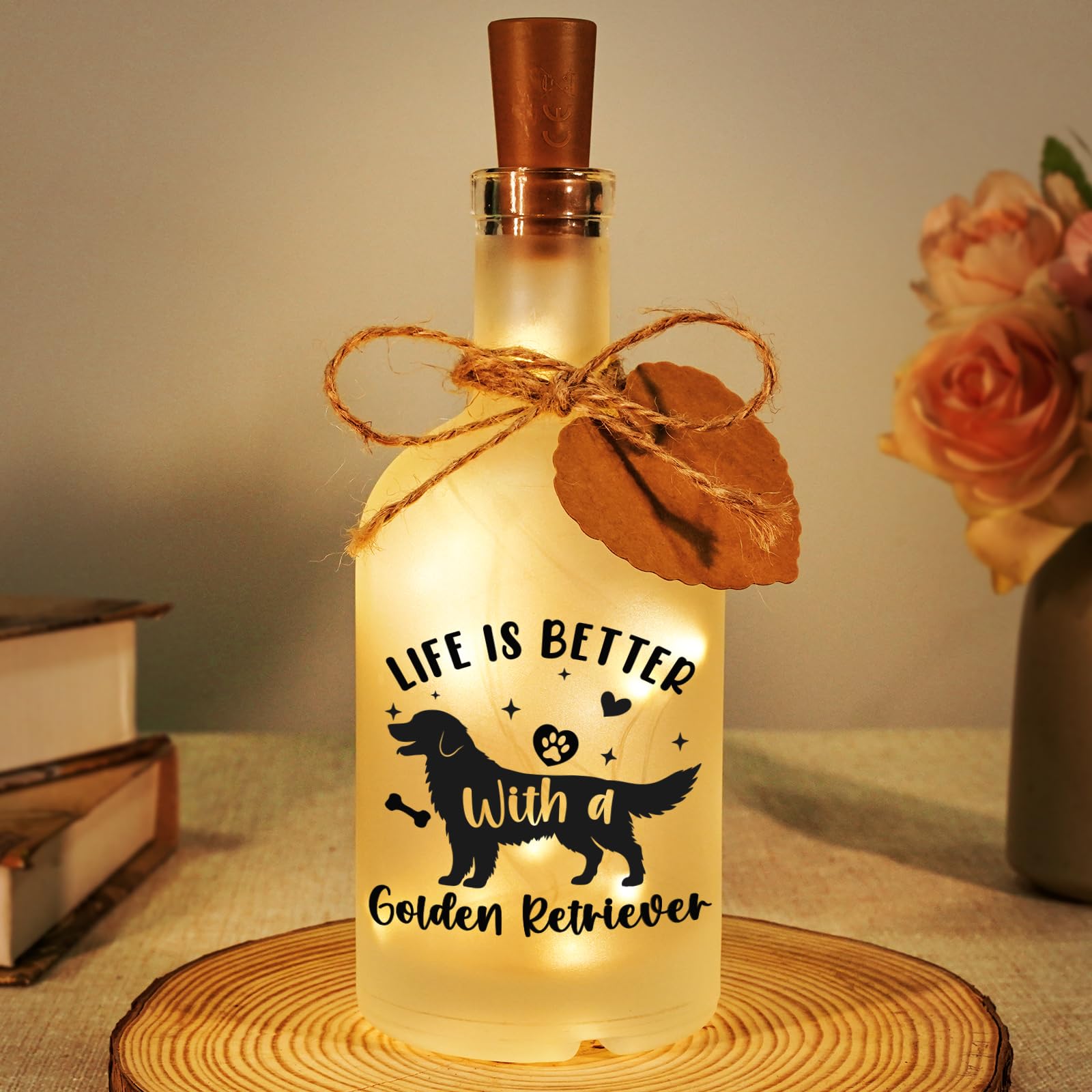 Sayregifty Golden Retriever Gifts - LED Bottle Night Light