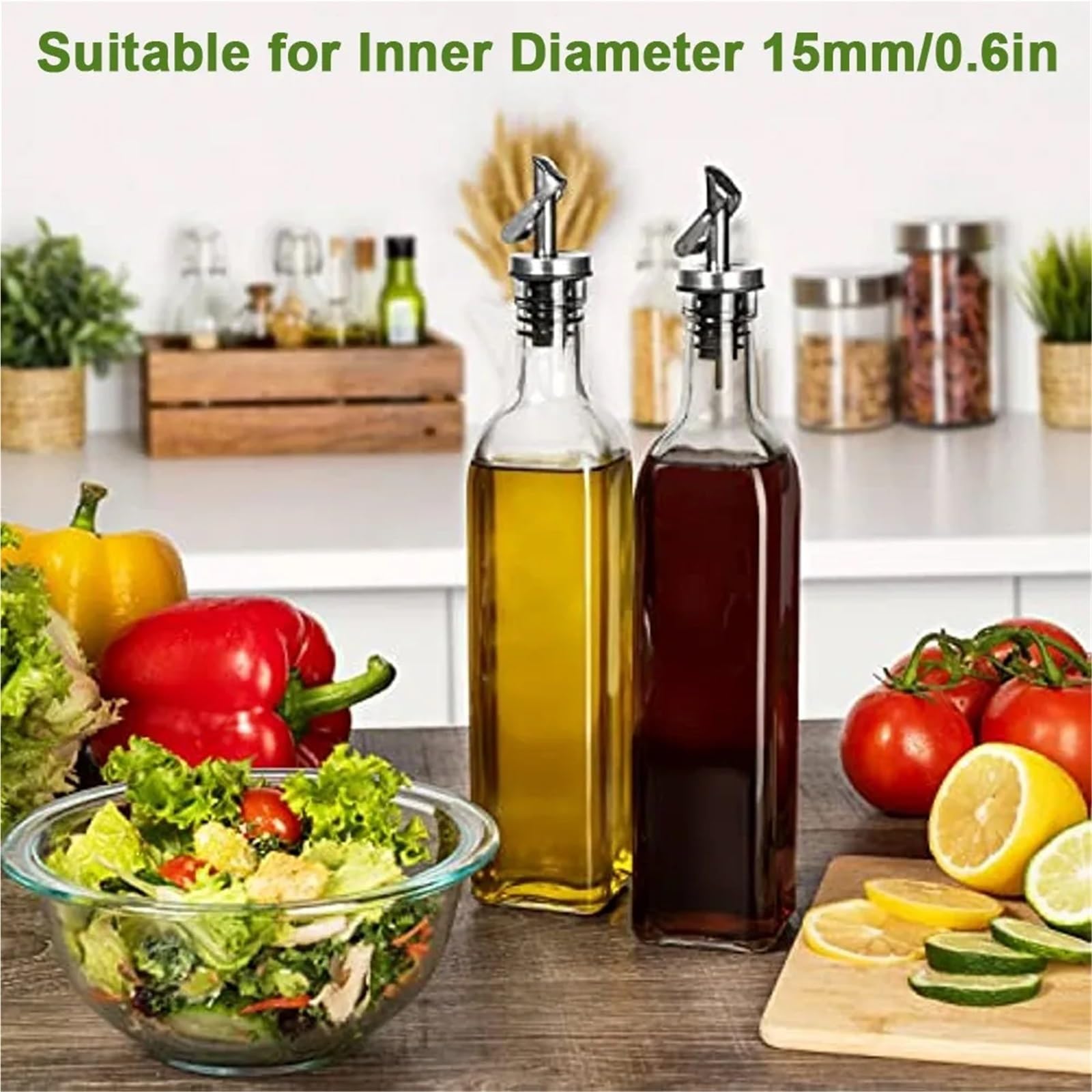 Bouchons de vin 10 pièces en acier inoxydable fermeture automatique distributeur verseur anti-fuite for Champagne huile Sauce liqueur