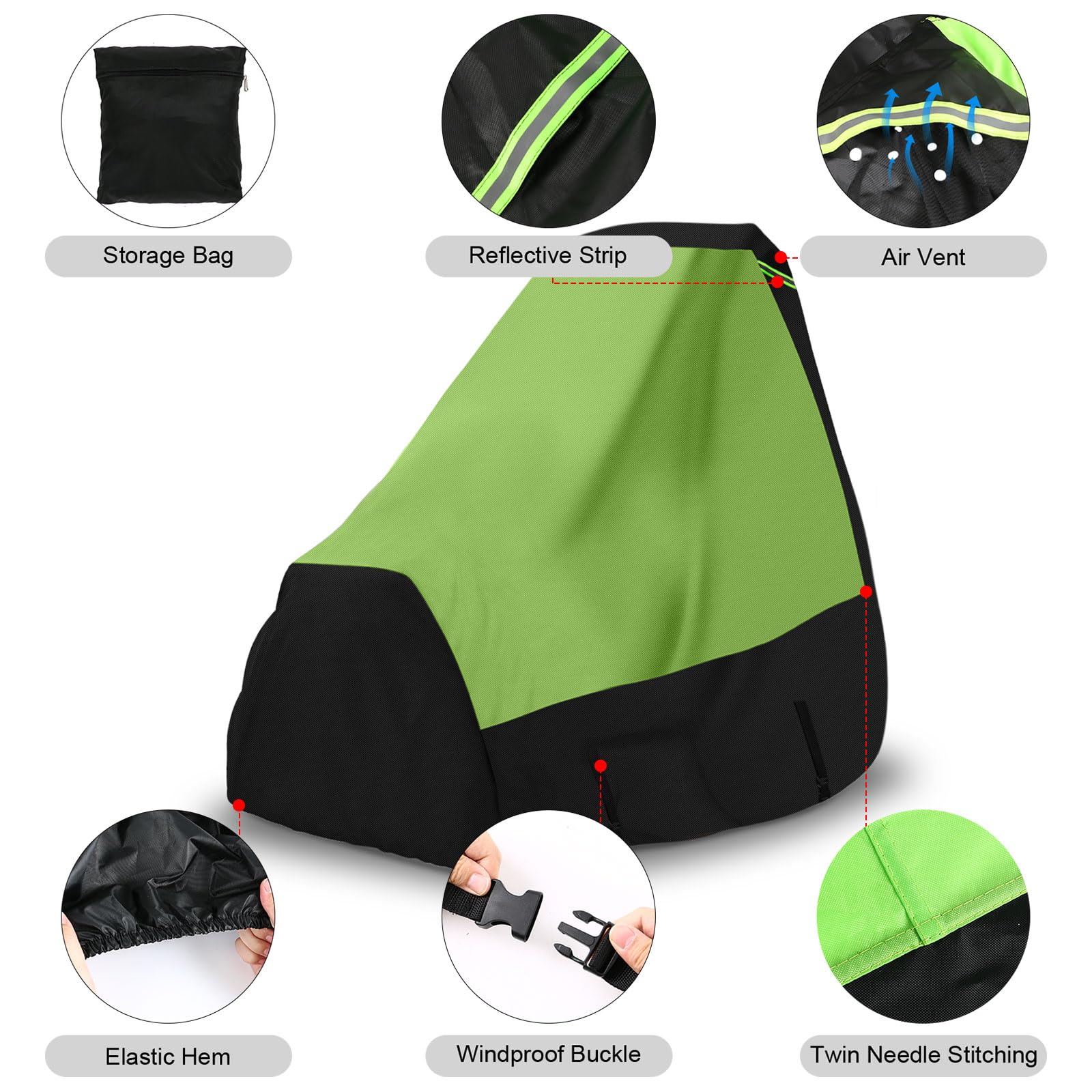 Cubierta para cortacésped de giro cero con cuerdas, impermeable, resistente, se adapta a cubiertas de cortacésped de hasta 60 pulgadas, poliéster Oxford 600D resistente a los rayos UV y al agua,