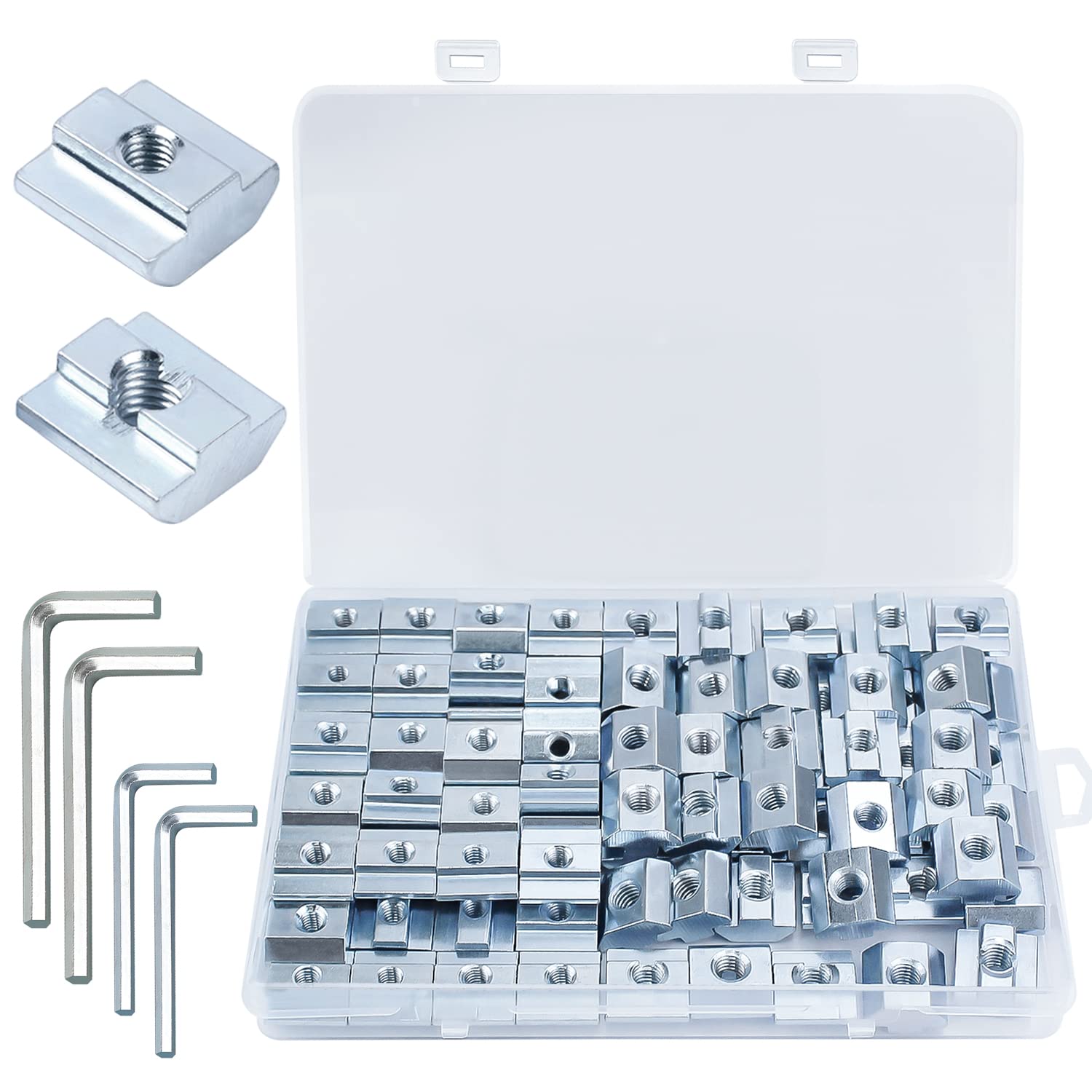 Nutensteine Nut M6 M8 T Mutter (104STK,1800g) Schwer T Nut Muttern mit