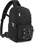 RAINSMORE Camera Bag, DSLR & Mirrorless Camera Sling Bag for Photographers Waterproof Small Camera Crossbody Case with Removable Padded Insert & Tripod Holder for Canon/Nikon/Sony/Fuji, Black
