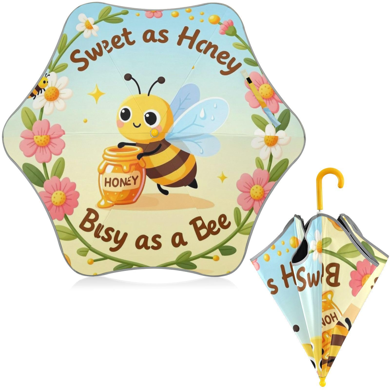 Paraguas infantil dulce abeja que cuida los paseos de los niños pequeños 8
