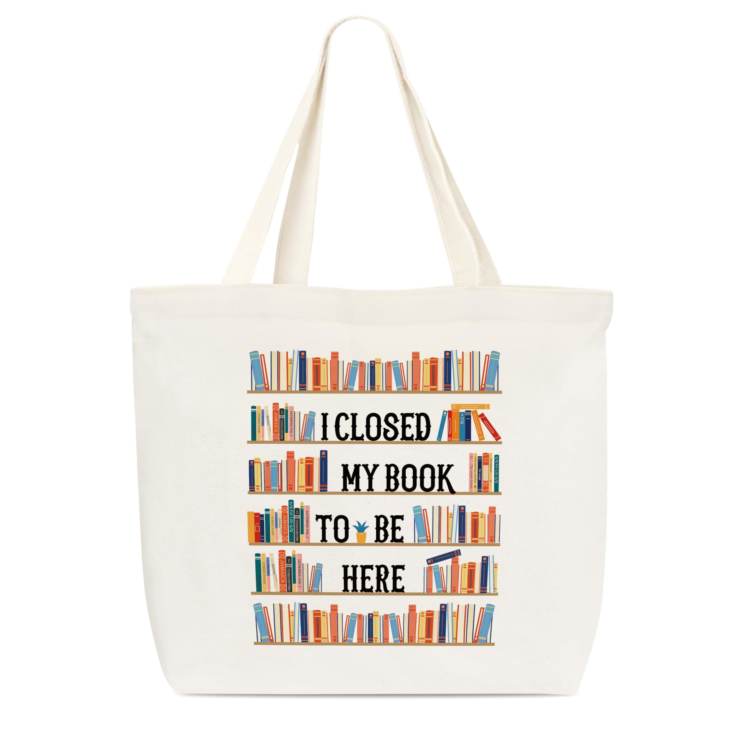 Canvas Tote Bag, Library Shoulder Bag For Reader Bookish Women Friend Bookworm