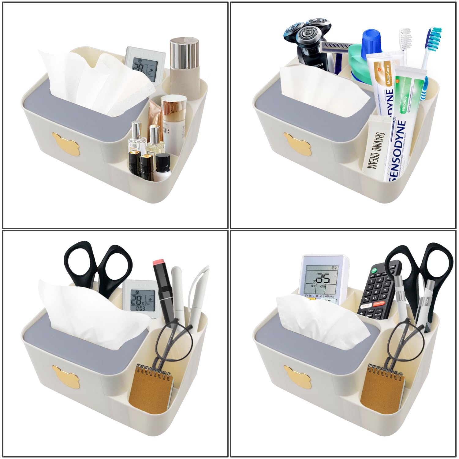 Porte-serviettes & Organisateur Multifonction - Boîte De Rangement Pour Mouchoirs, Télécommande, Petit Objets - Design Moderne En ABS
