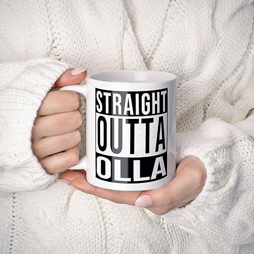Miniatura 2 de Straight Outta Olla USA Souvenir Coffee Mug. Funny, I Love City Gift For Men Women Birthday Mothers Day Fathers Day Christmas. 11 Ounces.