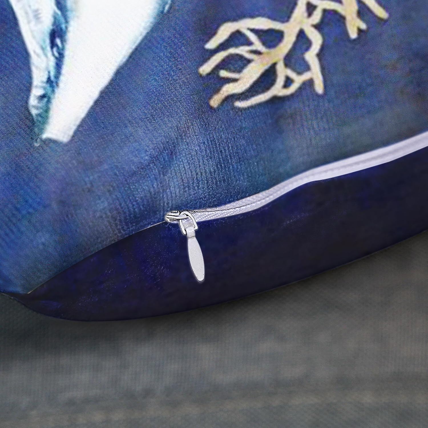 Emvency Set of 2 Throw Pillow Cover Blue Seashore Indigo Ocean Coral Seashells Beach House Gray Coastal Decorative Pillow Case Home Decor Square 18 x 18 Inch Pillowcase - Image 6