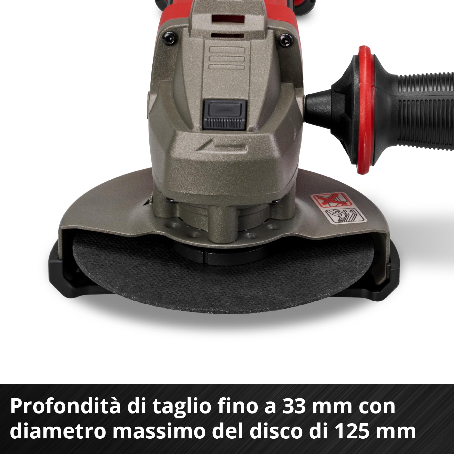Einhell Smerigliatore angolare a batteria TE-AG 18/125-2 Li (1x 4,0 Ah) Power X-Change (18 V, 44 Nm, mandrino autoserrante da 33 mm, 20 livelli di coppia, incl. 2 batterie 4,0 Ah + caricabatterie)