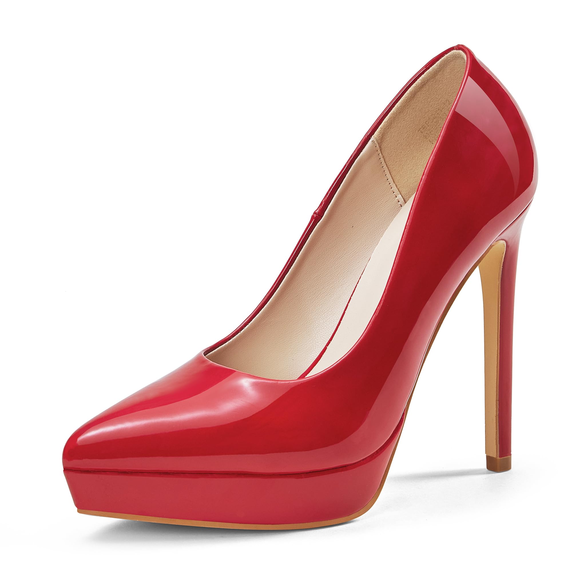 Zhabtuc Damen Plateau Pumps Klassische Stiletto Absatzschuhe Platform High Heels Spitze Zehen Hochzeit Schuhe mit Mehrfarbig, 36-42 EU