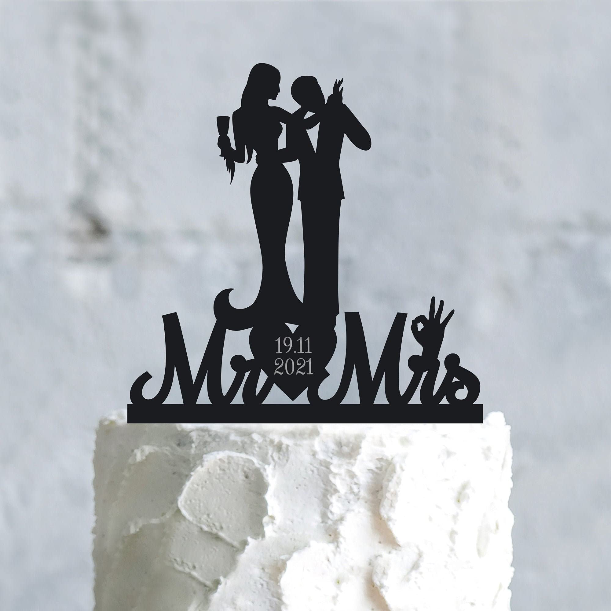 Adams Family Till Death Do Us Part Halloween Wedding Topper, Morticia Adams Gothic Mr Mrs Wedding Cake Topper, Halloween Wedding Topper, Acrylic Cake Topper, Novelty Unique Cake Insert, cct1717