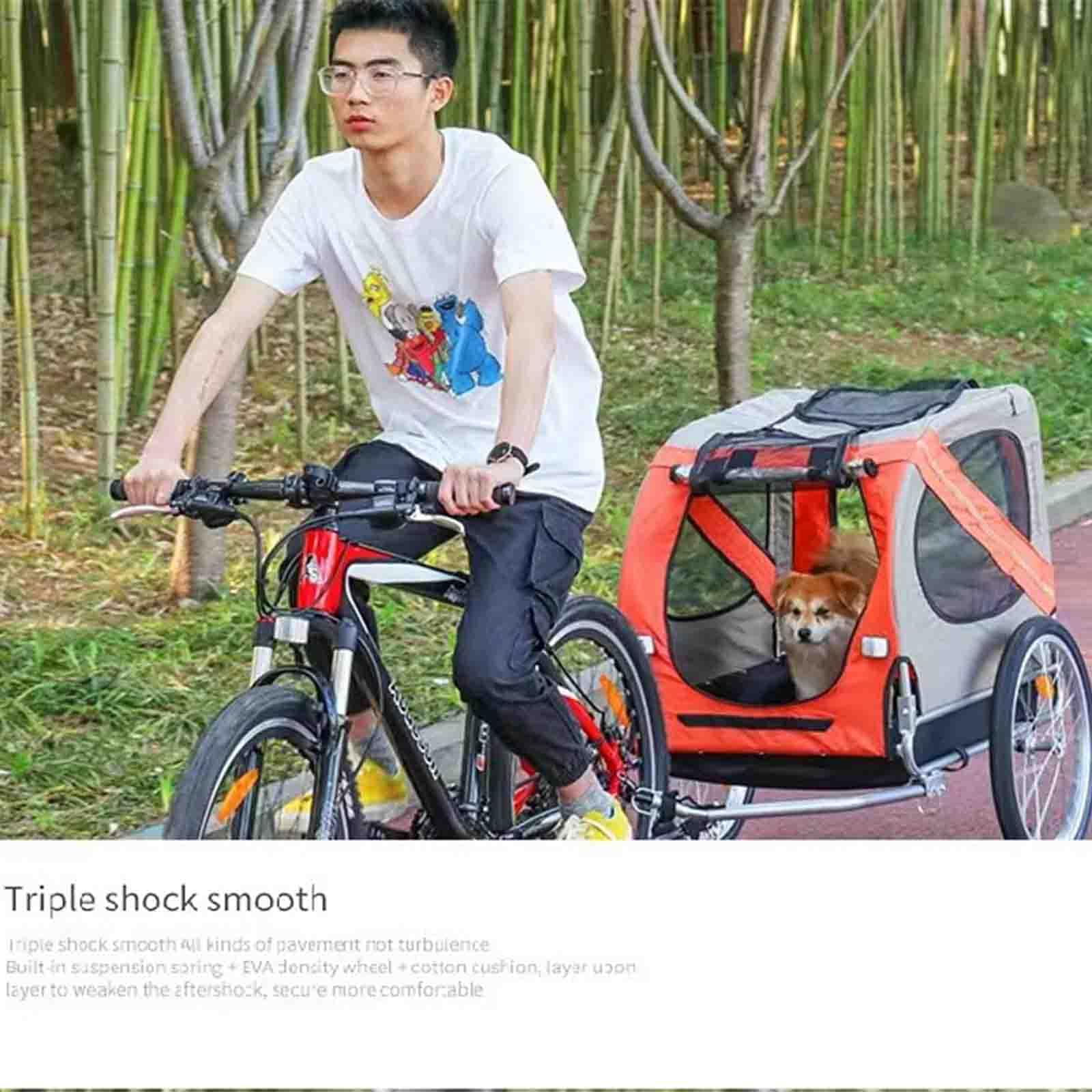 FAXIOAWA Rimorchio per Bici per Cani 2 in 1, Rimorchio per Cani per Passeggino per Animali Domestici per Bicicletta con Attacco Universale, Carrello per Animali Pieghevole per Carro da Bici (C)