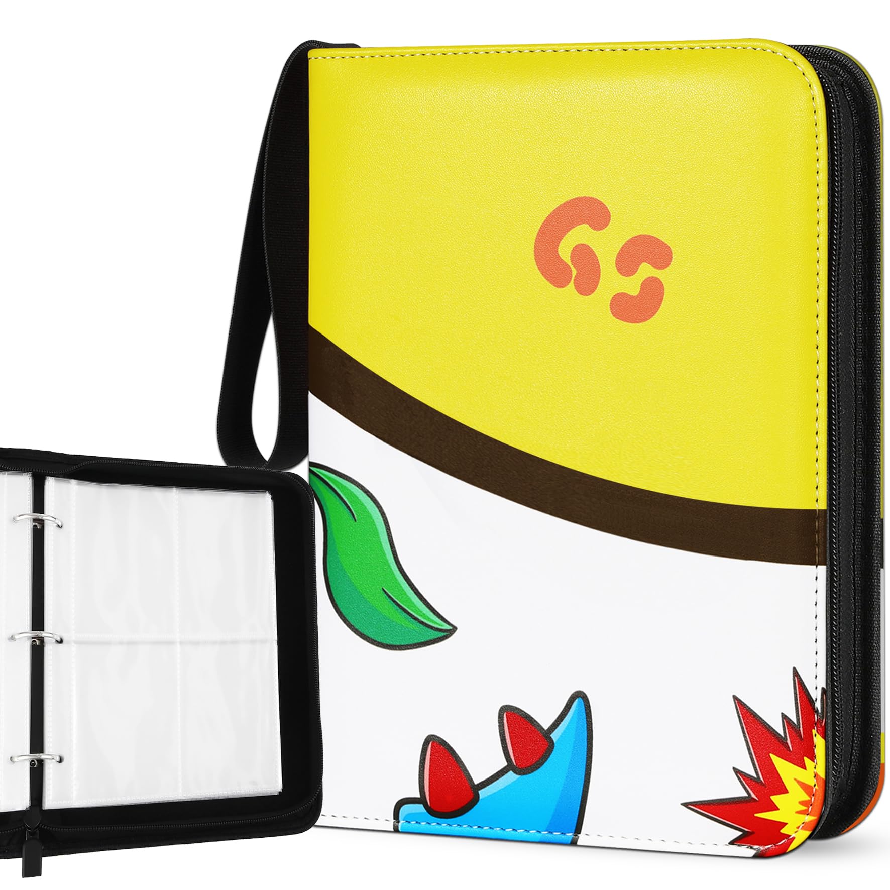 Karten Sammelalbum 4-Pocket, 440 Taschen Hefte für Karten mit 55 Seiten Gelb