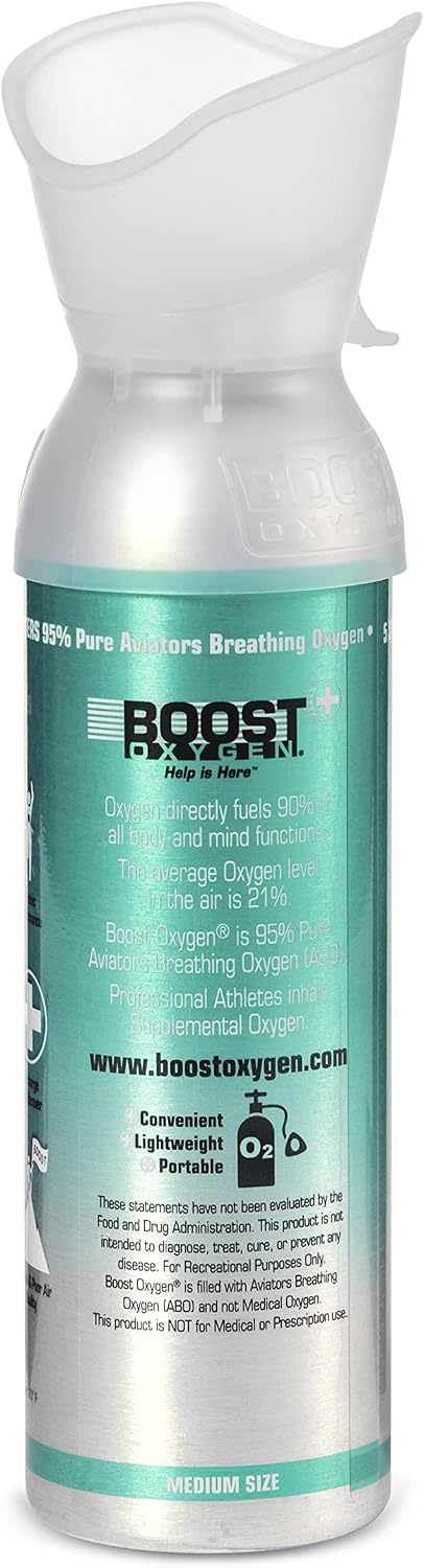 Boost Oxygen Medium Menthol-Eucalyptus 5 Liter Canister | All-Natural Respiratory Support for Aerobic Recovery, Altitude, Performance and Health (4 Pack)