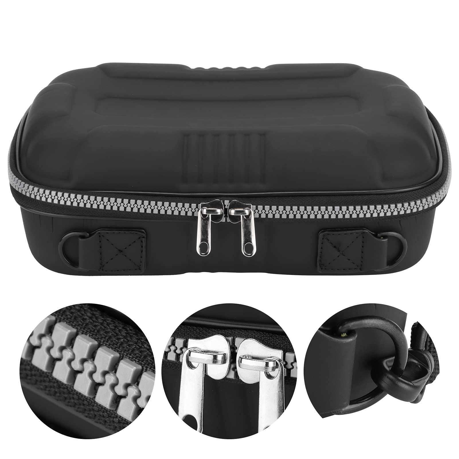 Schwarz 33 cm x 23 cm x 12 cm Fernbedienungs-Hartschalenkoffer Eva-Schutz-Aufbewahrungstasche Robustes tragbares wasserdichtes Reißverschlussdesign für Flysky JR Wfly Futaba