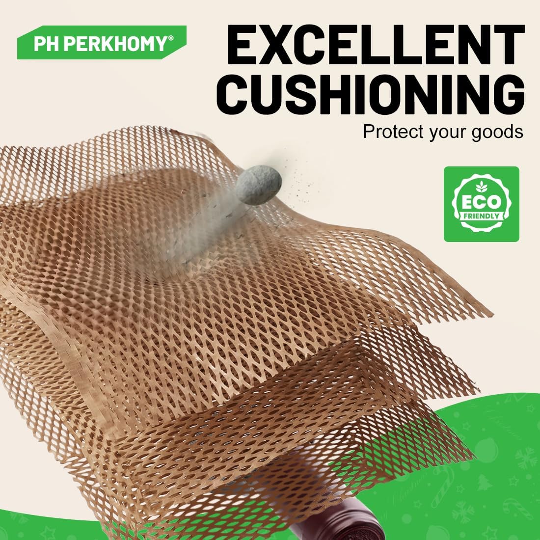 SMART&CASUAL Honeycomb Packing Paper 12" W x 180' L (2Pcs) Bubble Cushioning Wrap for Packing Moving Product Gift Wrapping Paper Recyclable Biodegradable Shipping Packing Materials (40 Stickers)
