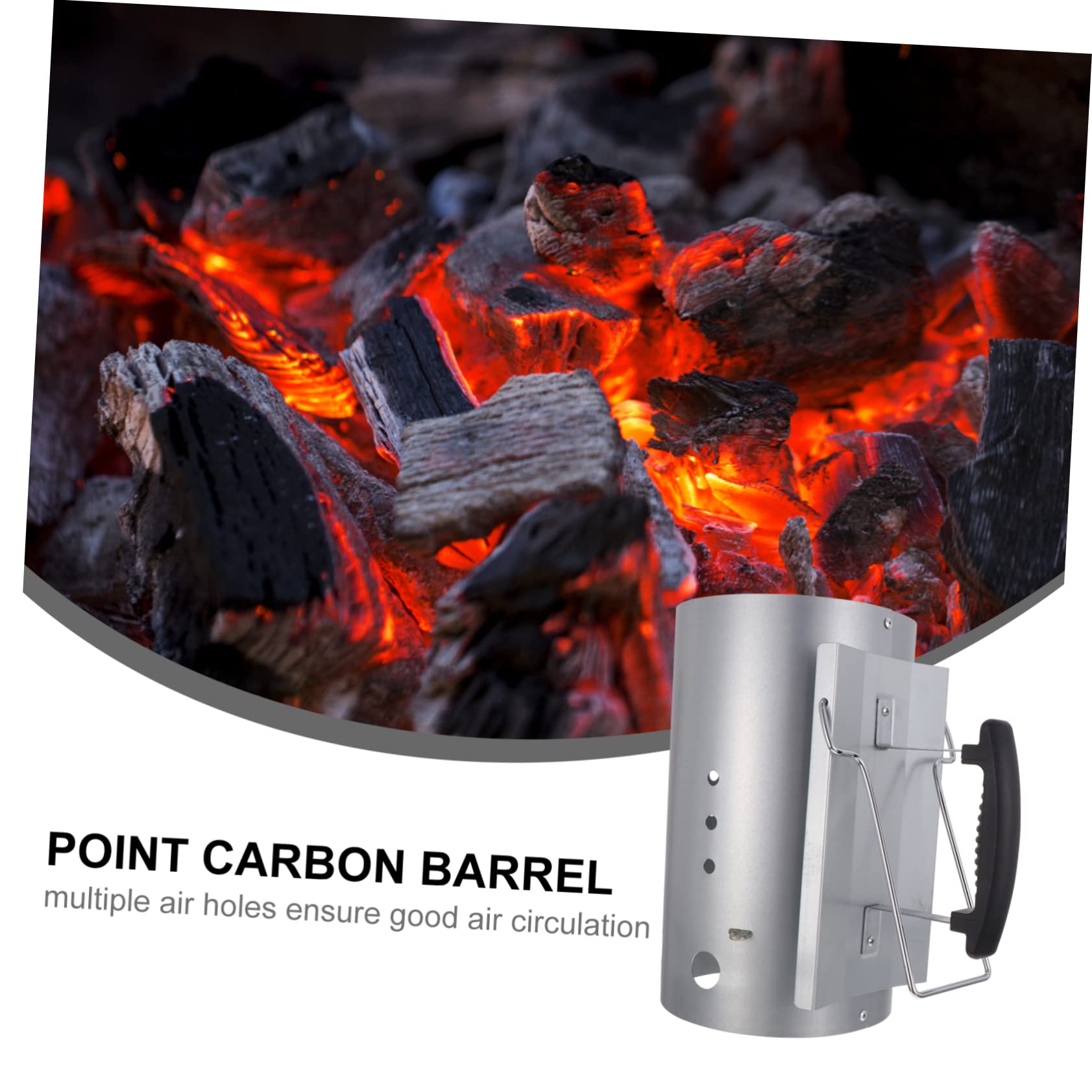 Accenditore per Barbecue Esterno a Carbone Rapido in Secchio Galvanizzato Manico in Nylon, per Creare Atmosfera Estiva e Facilitare la Cottura All'aperto