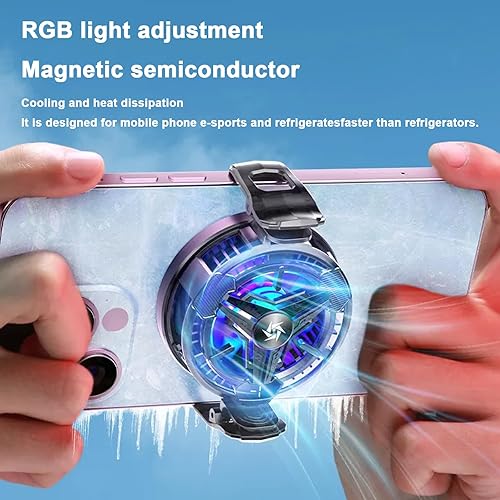 Miniatura 2 de Almohadilla de refrigeración para teléfono, enfriador magnético para teléfono celular con chip de enfriamiento semiconductor, ventilador USB
