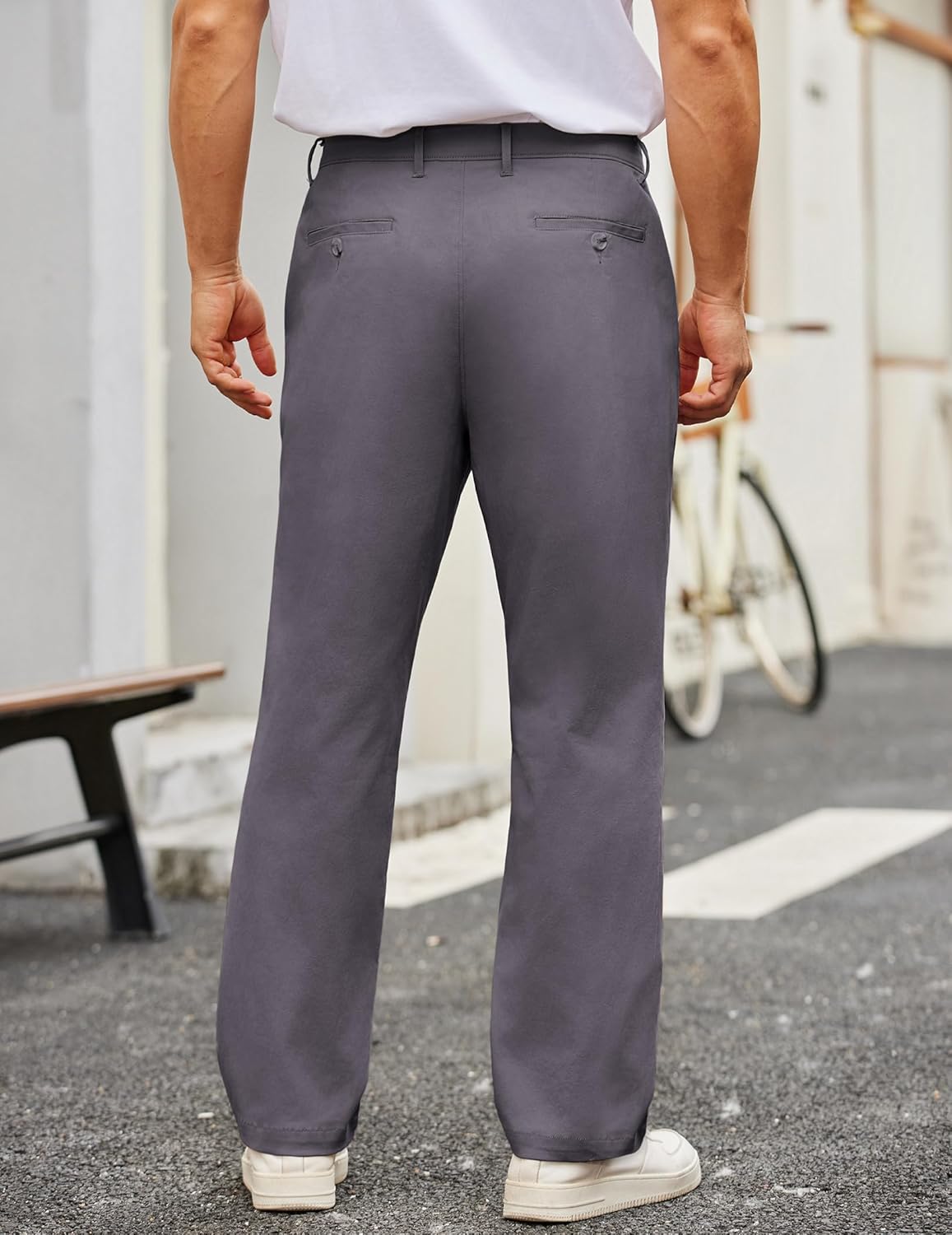 COOFANDY Mens Casual Pants Cotton Classic Fit Stretch Chino Pant Khaki Lightweight Work Dress Slacks - Image 3