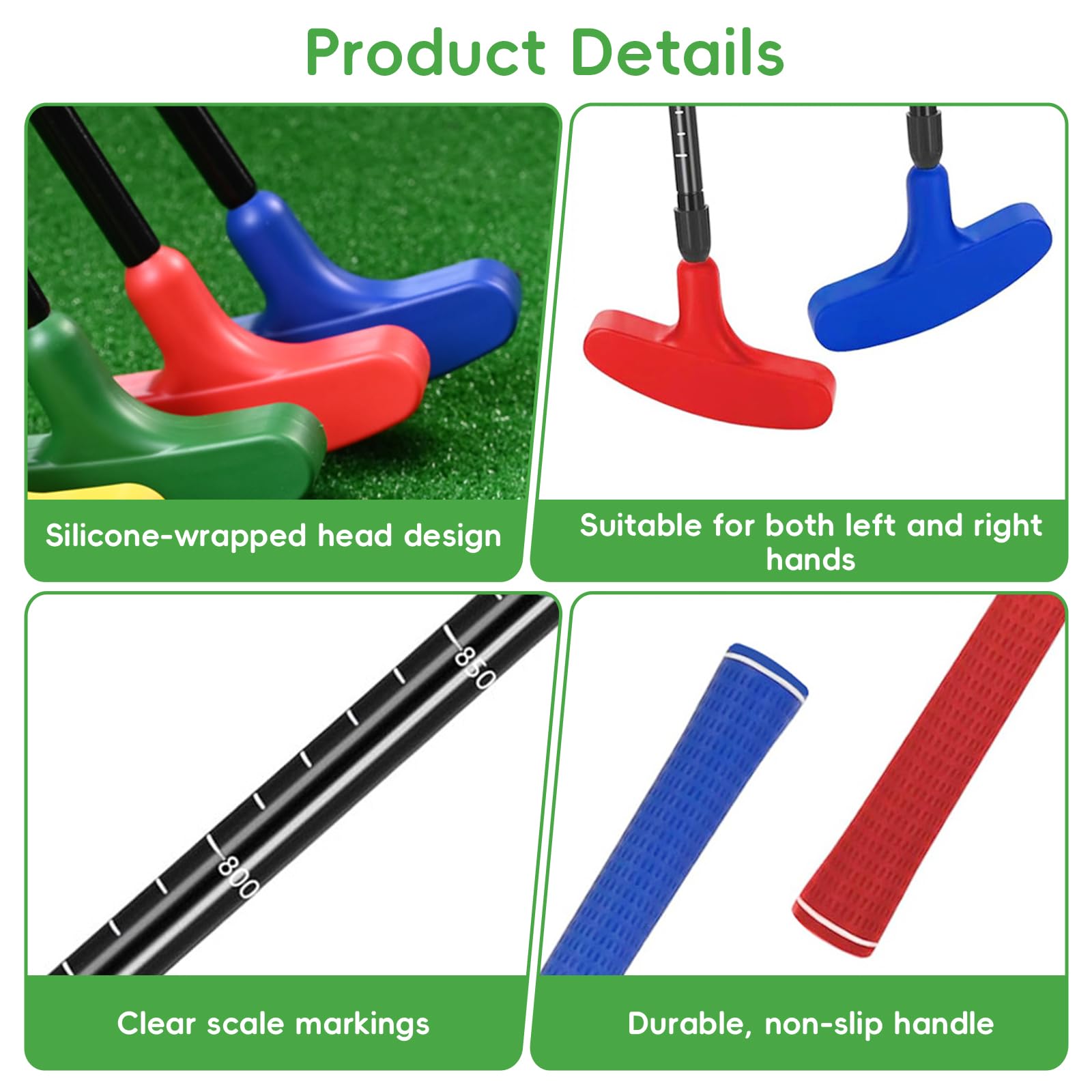 Flintronic Golf-Putter für Jugendliche und Erwachsene, Länge Golf Schläger mit Golfbällen, Putt Style Zwei-Wege-Kopf Tragbarer Abnehmbares Golfschläger für Wohnzimmer Office