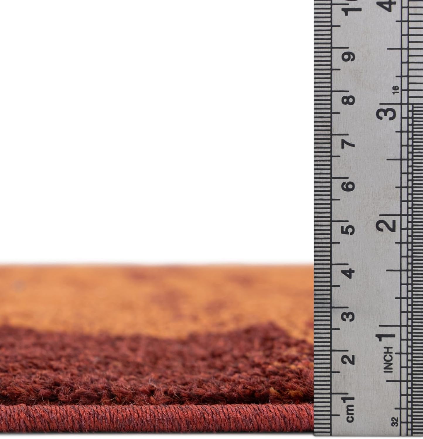 Rugs.com Equinox Collection Rug – 8 Ft Square Terracotta Low-Pile Rug Perfect for Living Rooms, Kitchens, Entryways