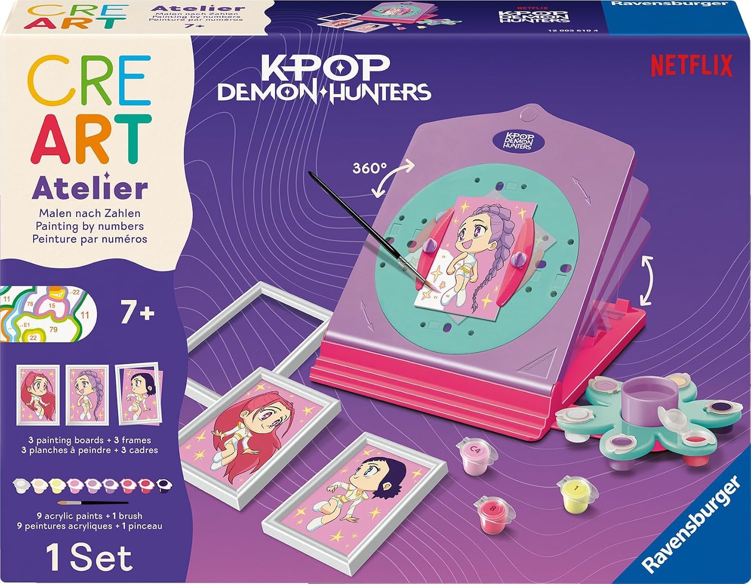 Ravensburger - CreArt Atelier: K-Pop Demon Hunters, Dipingere con i numeri