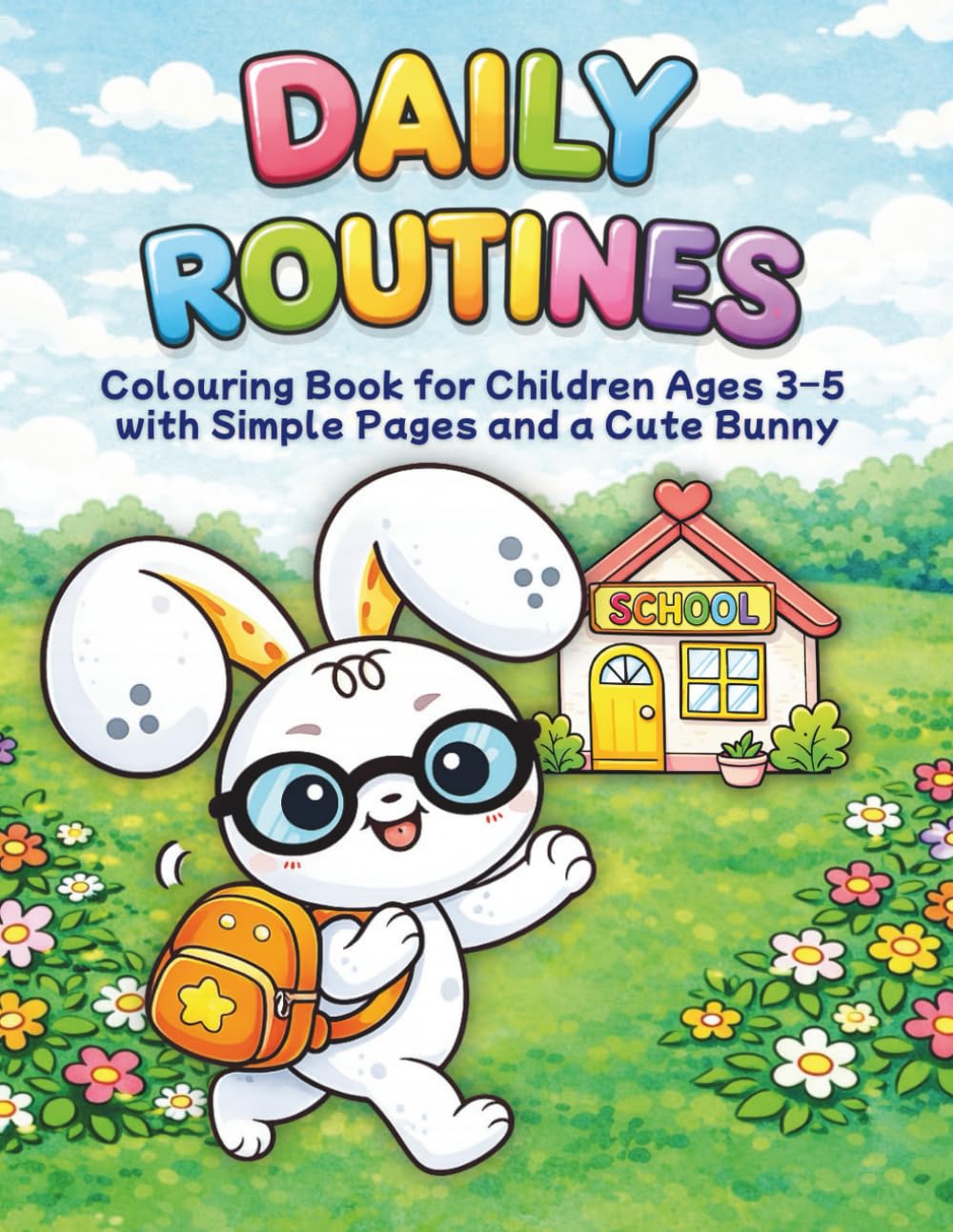Daily Routines: Colouring Book for Children Ages 3–5 with Simple Pages and a Cute Bunny
