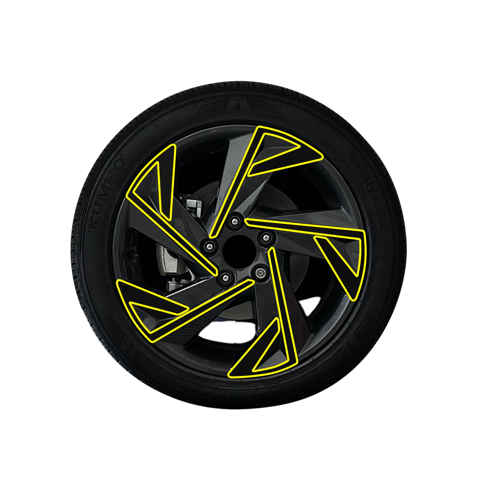 BOGAR TECH DESIGNS Rim Chrome Delete Overlay Film Compatible with Hyundai Elantra 2021-2025, Gloss Black